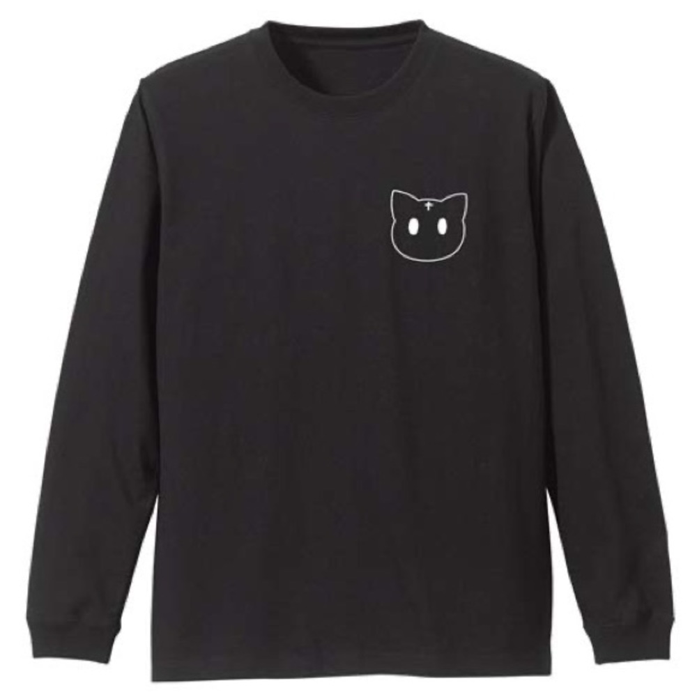 Black Konosuba Chomusuke Cat Anime Long Sleeve Shirt Size L NEW and OOP